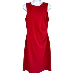 Kenneth Cole Womens Side Ruching Zipper Back Dress Size 10 Flattering Holidays